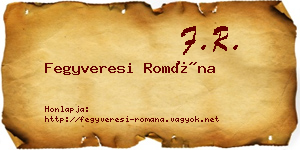 Fegyveresi Romána névjegykártya